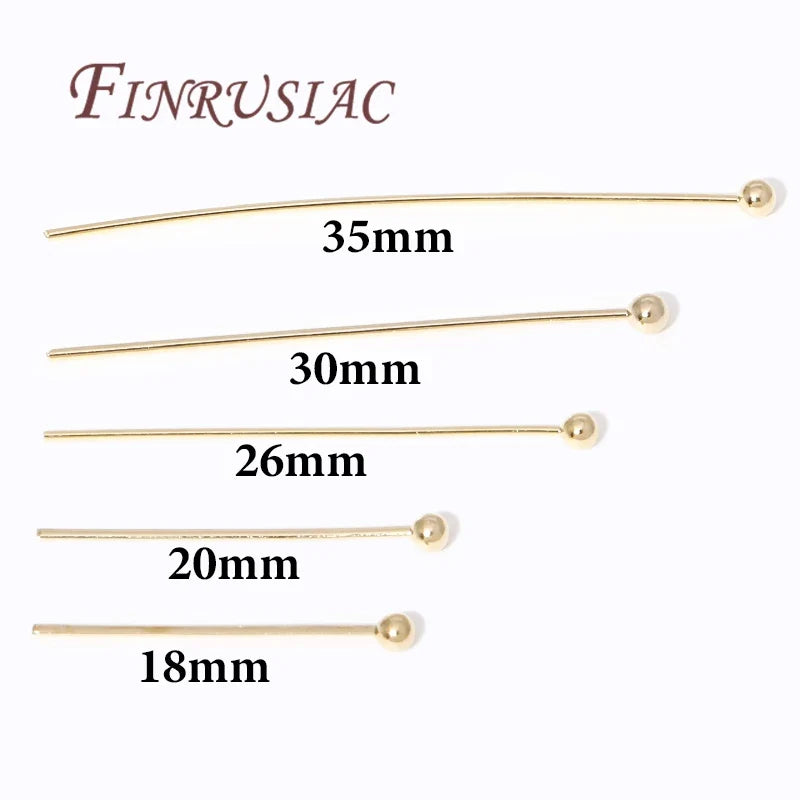 50Pcs 14K Gold Plated Ball Head Pins – DIY Jewelry Findings