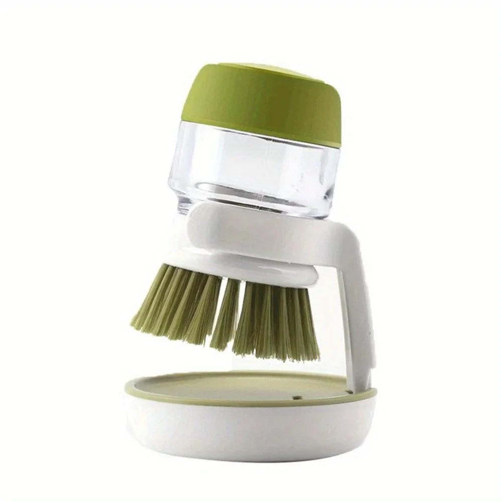 Soap Dispensing Dish Brush – Kitchen Pot Scrubber
