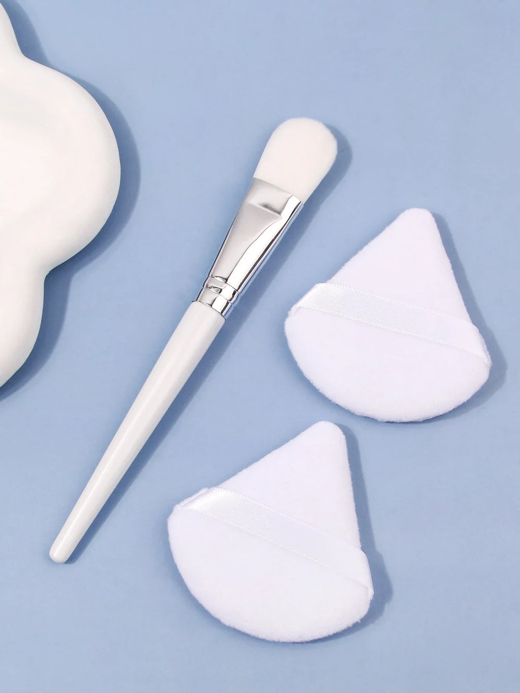 Facial Mask Brush Set – Foundation, Sponge & Powder Puff