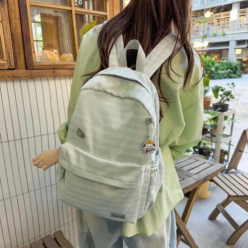 Nixie Women's Striped College Backpack – Large Capacity