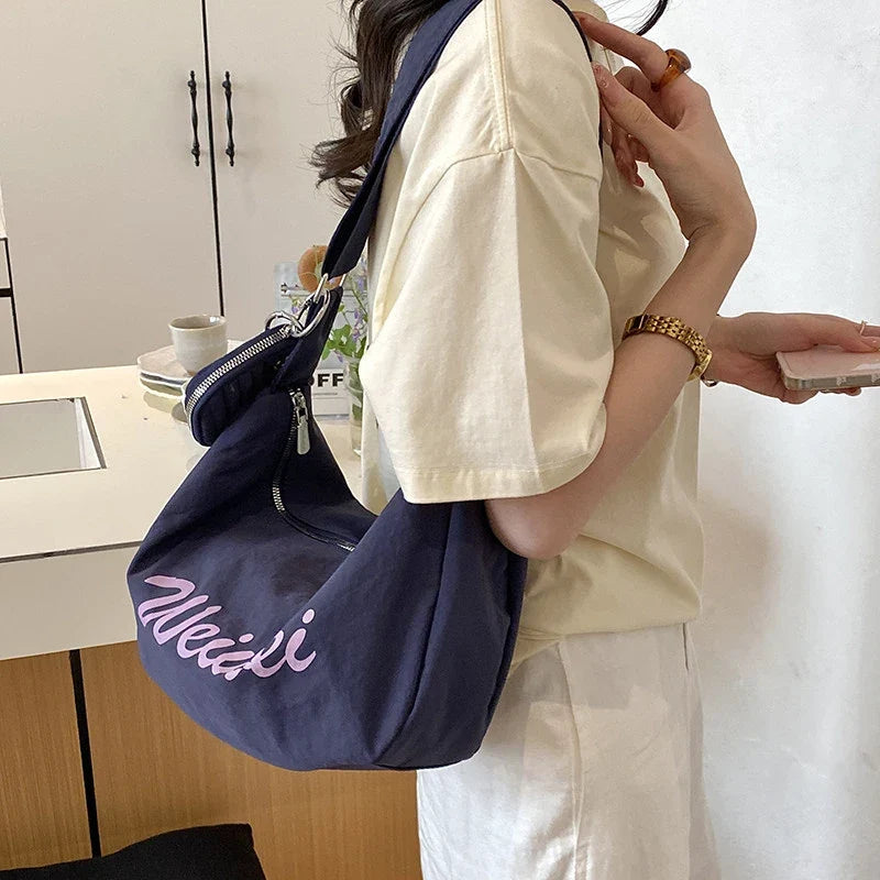 Korean Minimalist Large Capacity Nylon Tote Shoulder Bag