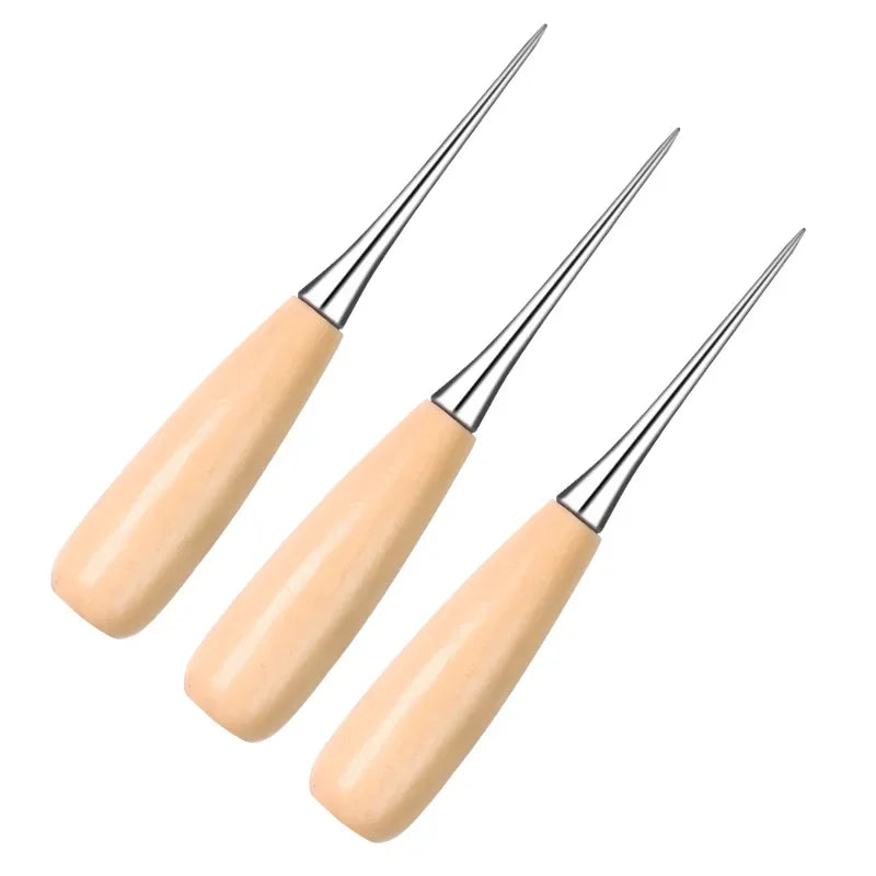 Leather Awl Wooden Handle – DIY Piercing & Shoemaking Tool