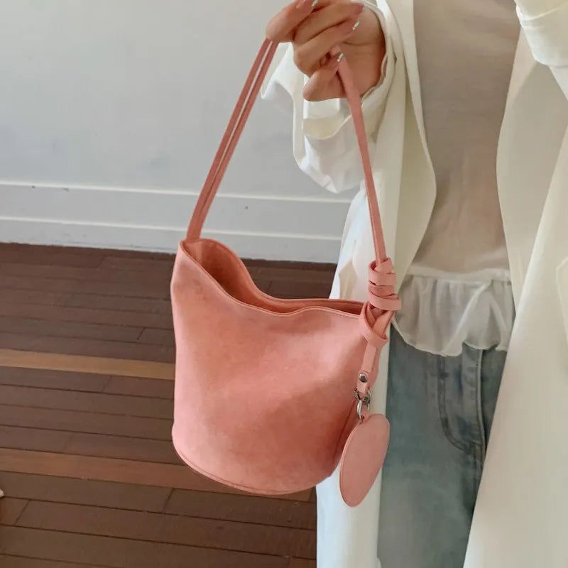 Vintage Bucket Bag for Women – Large Shoulder Handbag