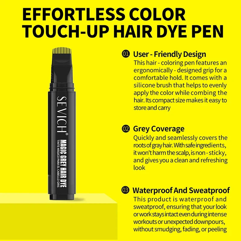 SEVICH Hair Dye Pen – Instant Gray Root Coverage Stick 20ml