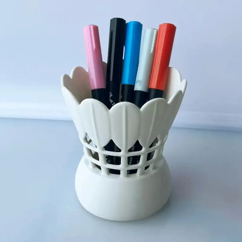 Badminton Shuttlecock Pen Holder | Hollow Desk Organizer Cup