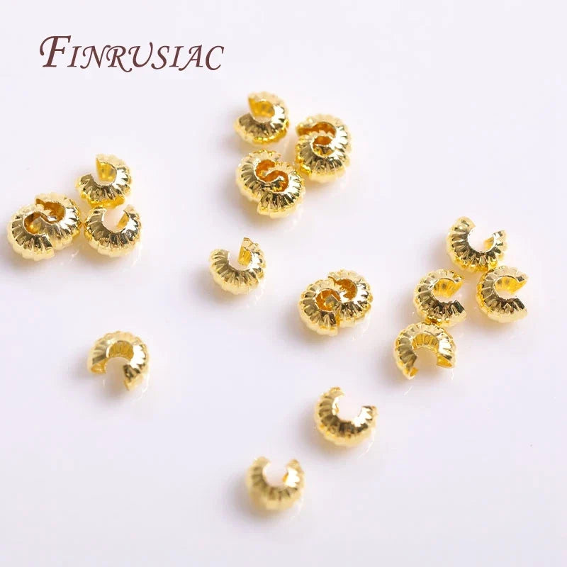 4MM Gold Plated Crimp Bead Covers | 14K/18K DIY Jewelry Findings
