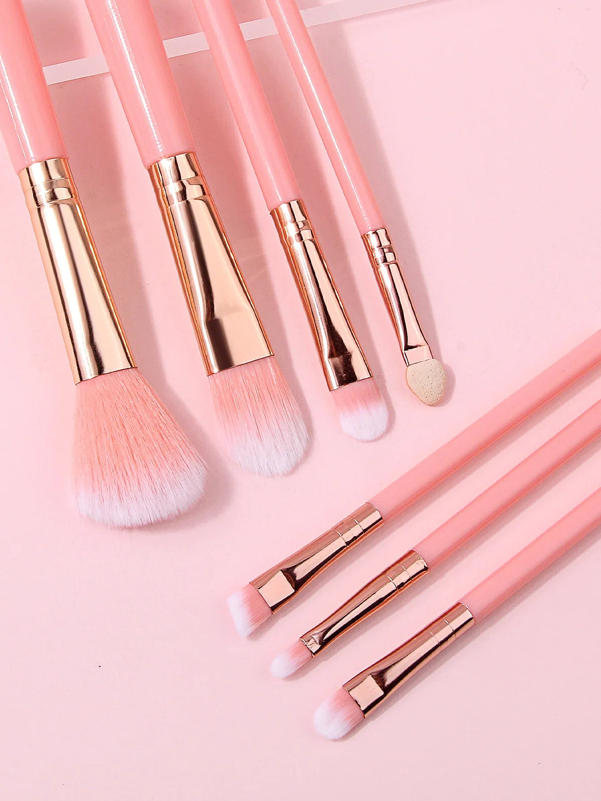 10-Piece Makeup Brush Kit with Powder Puff & Sponge