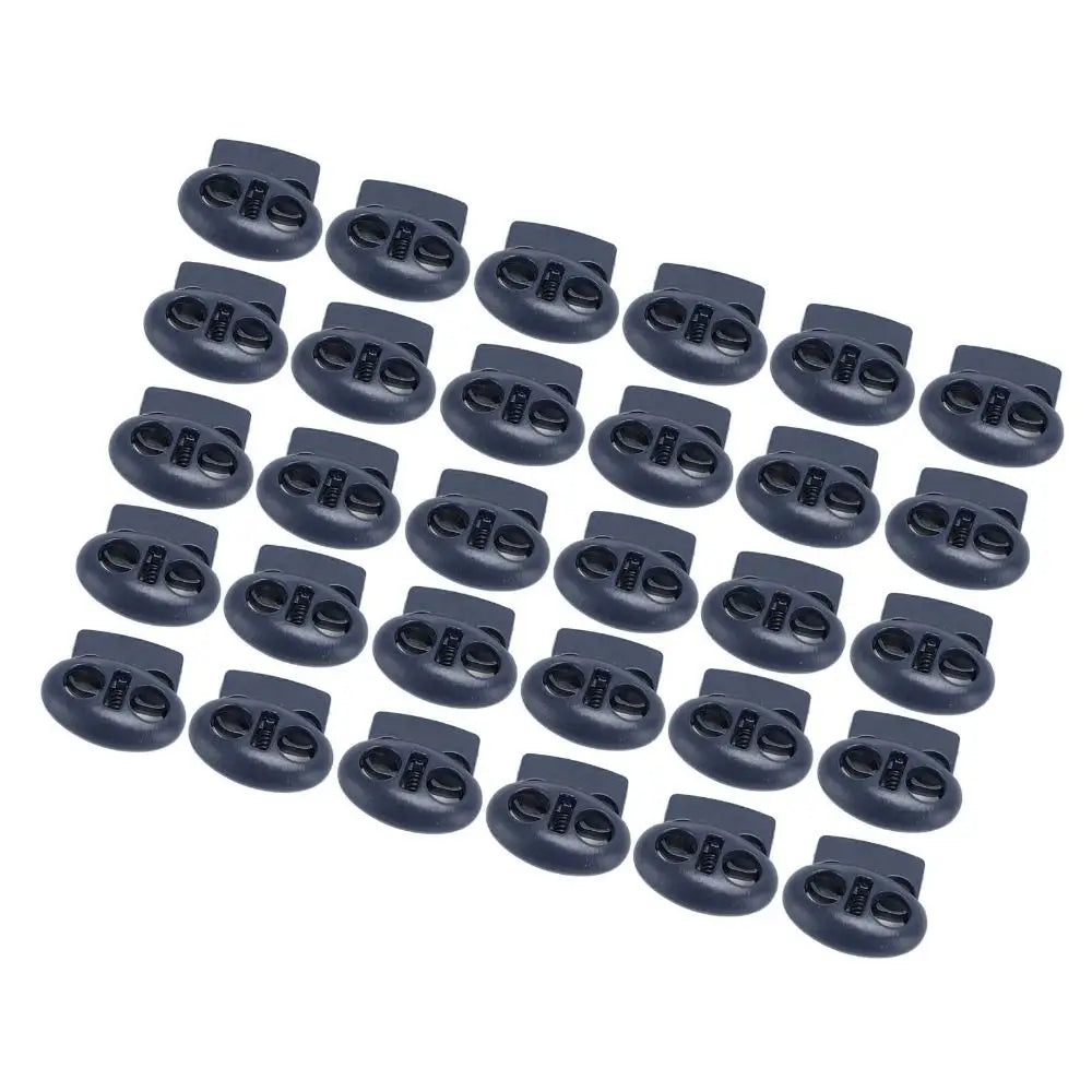 30pcs Metal Cord Locks Double Hole Spring Toggle Stoppers