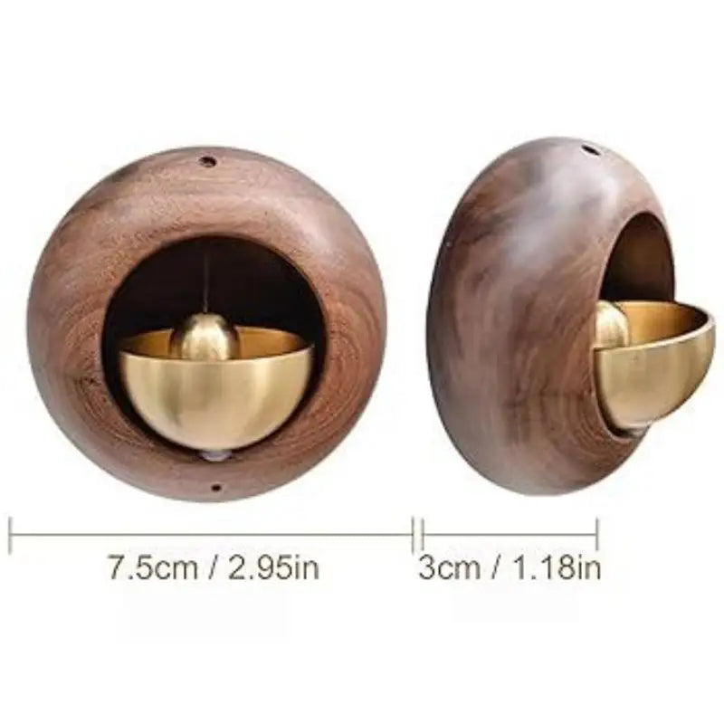 Black Walnut Wood Magnetic Entry Door Bell Hanging Chime