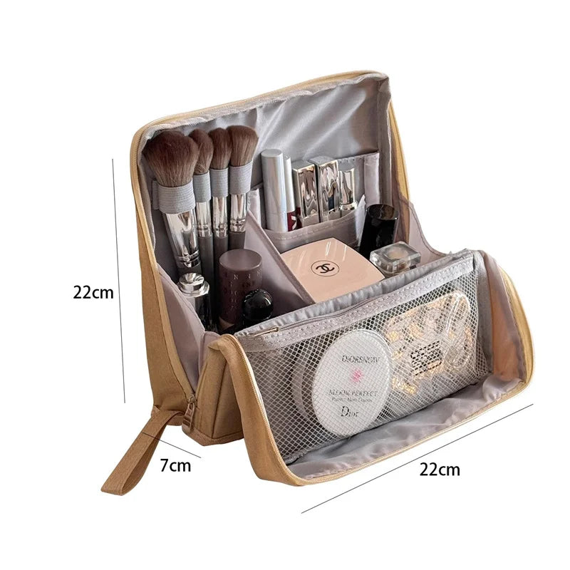 PU Leather Standing Makeup Brush Organizer Bag | Large Capacity