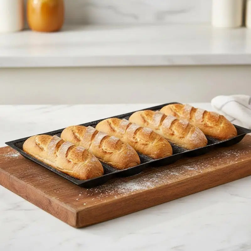 5-Cavity Silicone French Bread Baking Pan – Non-Stick Mold