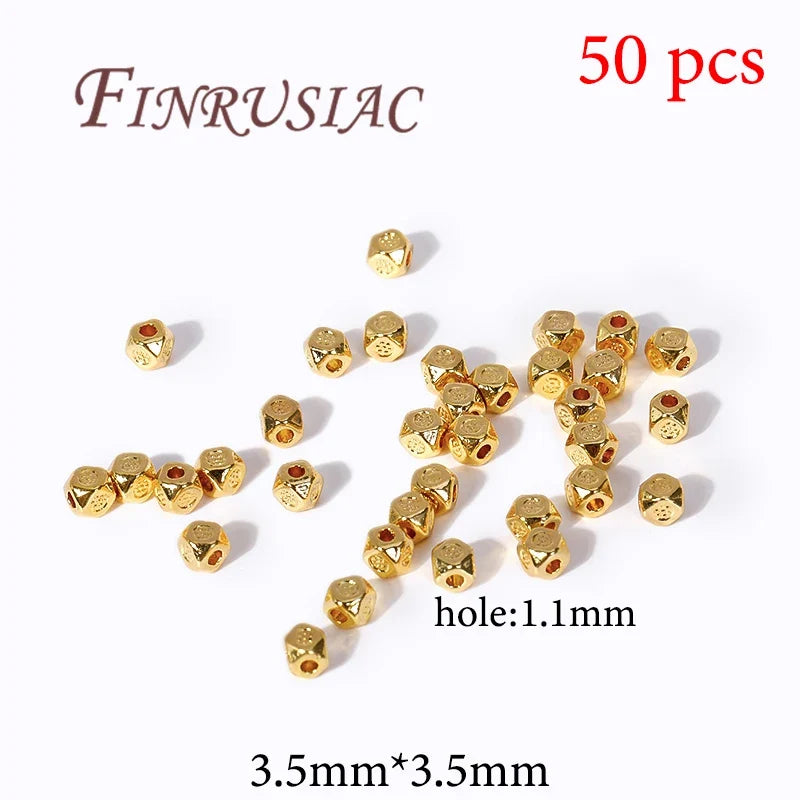 Gold Plated Brass Spacer Beads – DIY Jewelry Findings 6mm×8mm