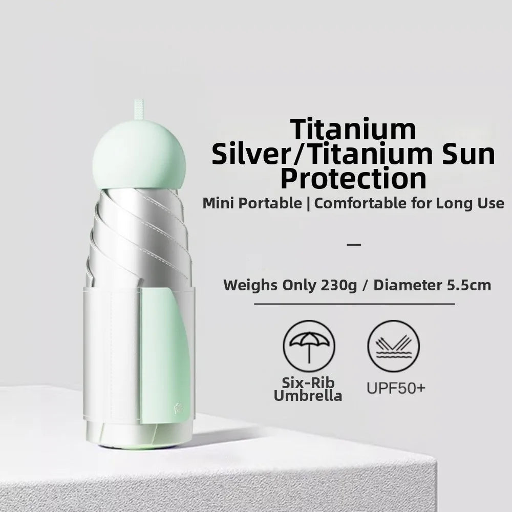 UV Protection Titanium Silver Capsule Sun Umbrella – Lightweight