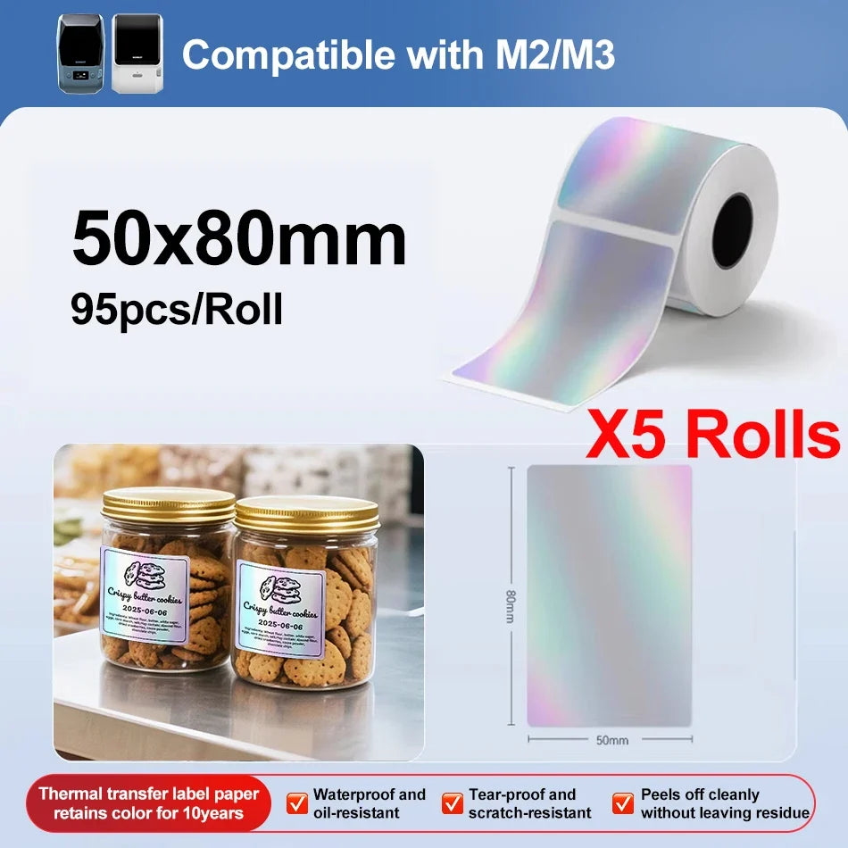 Niimbot M2/M3 Silver Laser Thermal Transfer Label Stickers