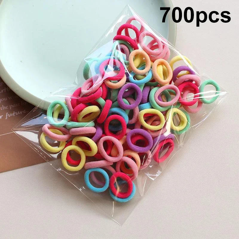 200PCS Colorful Nylon Elastic Hair Ties for Girls | Ponytail Bands