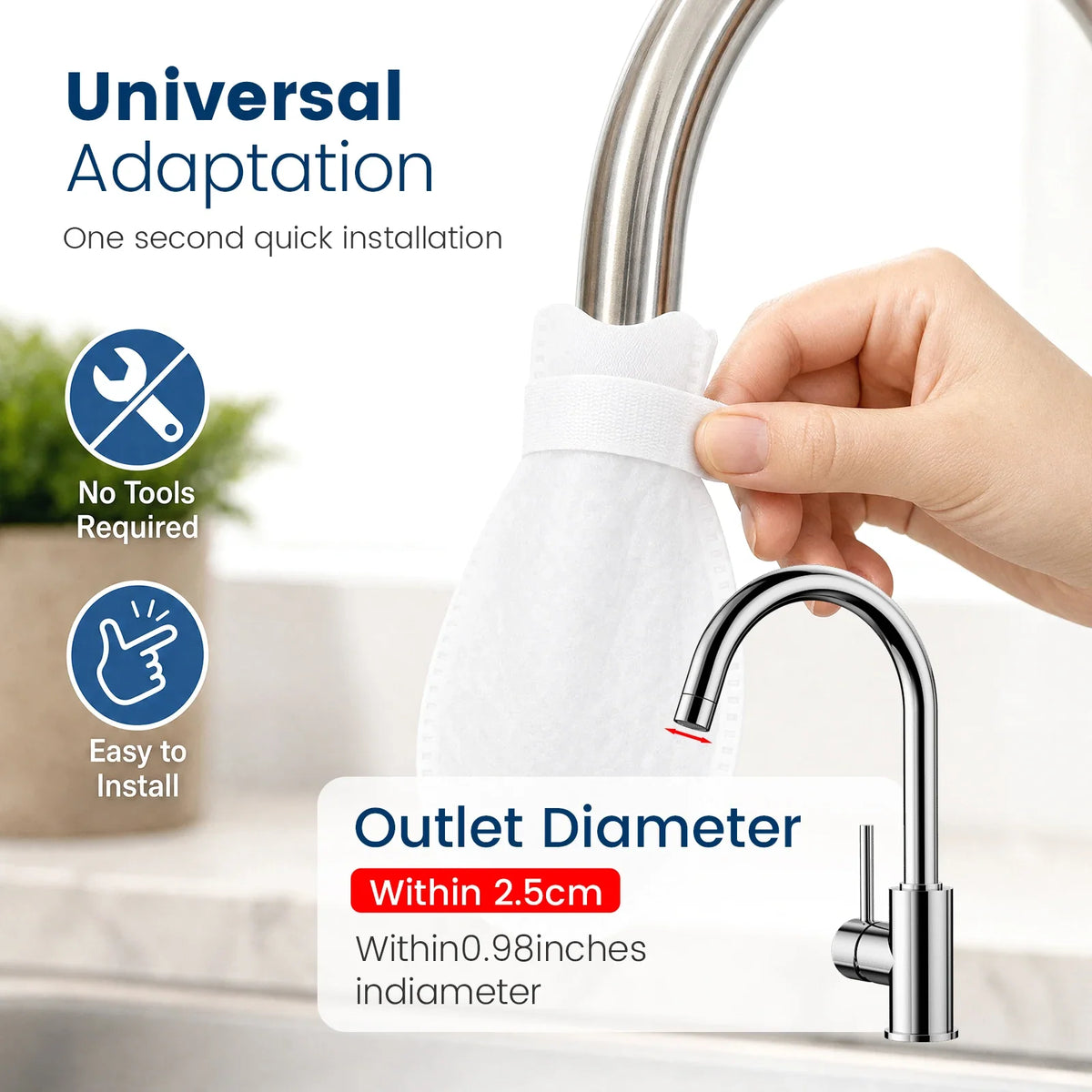 100Pcs Cotton Faucet Filter Bags – Anti-Splash Tap Water Purifier