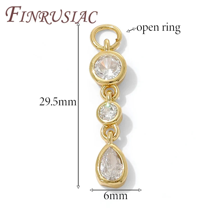 18K Gold Plated Zircon Long Pendant Charm – Necklace & Earring