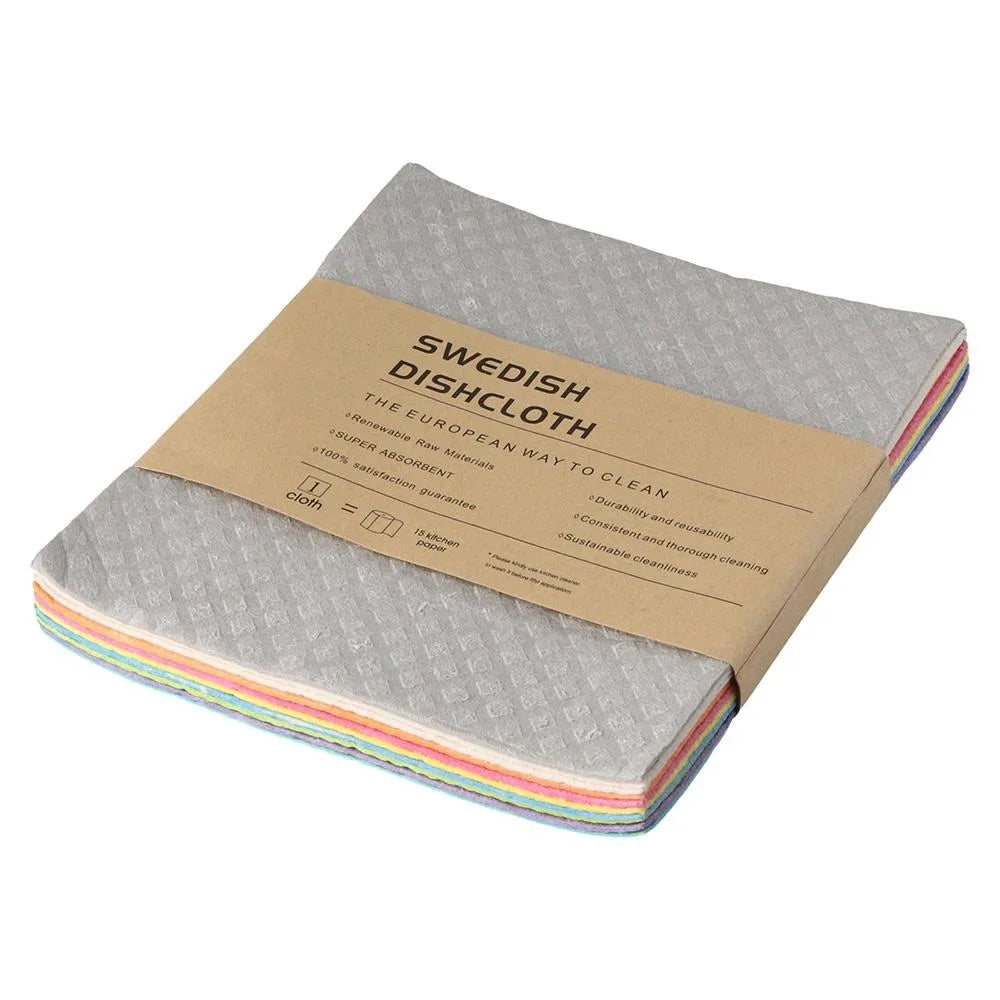 10-Pack Reusable Cellulose Sponge Dishcloths | Swedish Kitchen Cloths