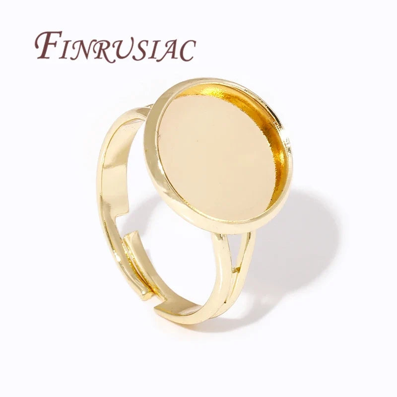 14K Gold Plated Adjustable Blank Ring Settings | DIY Jewelry