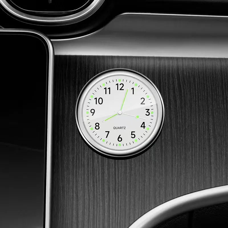 Mini Luminous Quartz Car Dashboard Clock – Stick-On Design