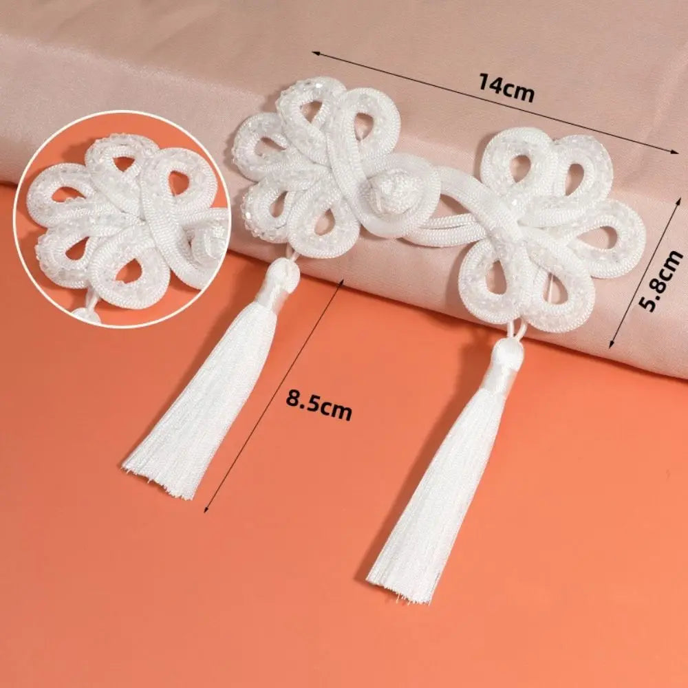 Chinese Tassel Plate Buckle Hand-Beaded Knot Button DIY