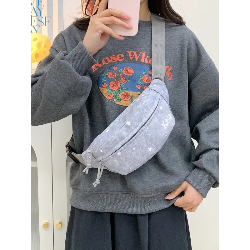 Canvas Crossbody Chest Bag – Casual Zipper Waist & Phone Bag
