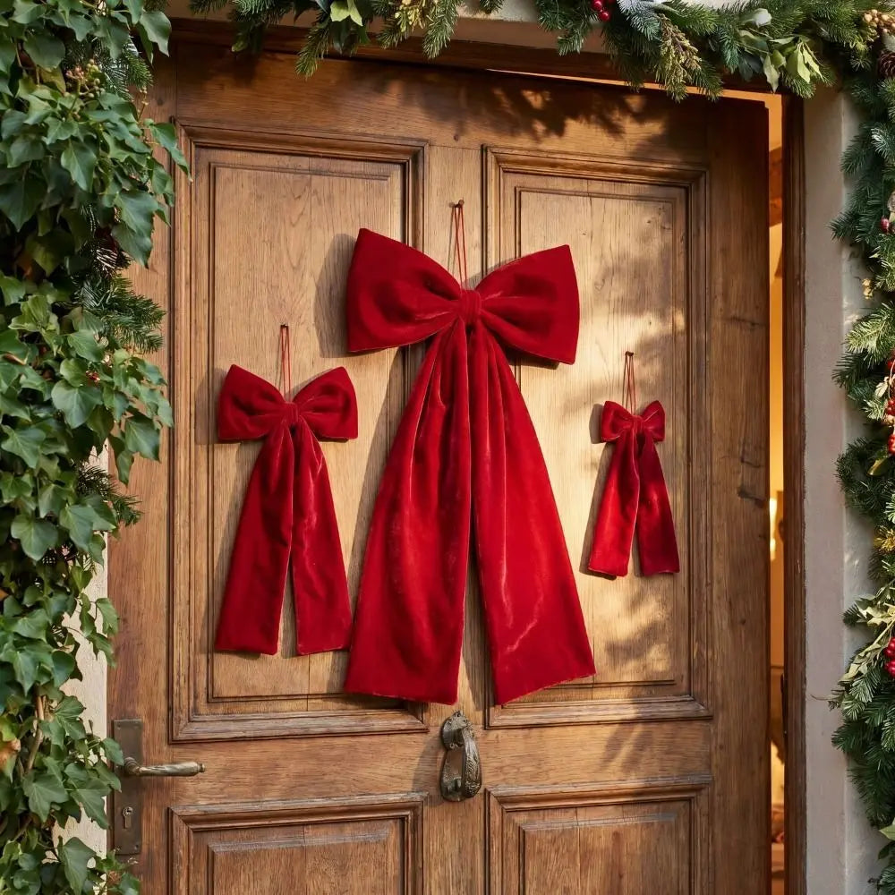 Red Bowknot Christmas Pendant – DIY Hanging Xmas Bow Ornament