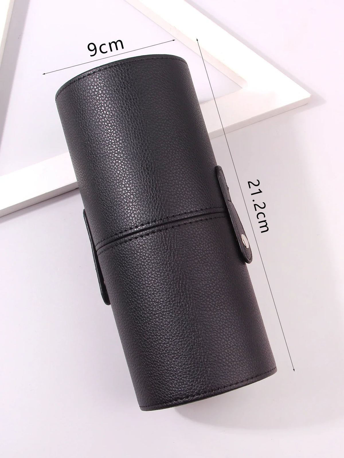 PU Leather Makeup Brush Holder & Desktop Organizer Bucket