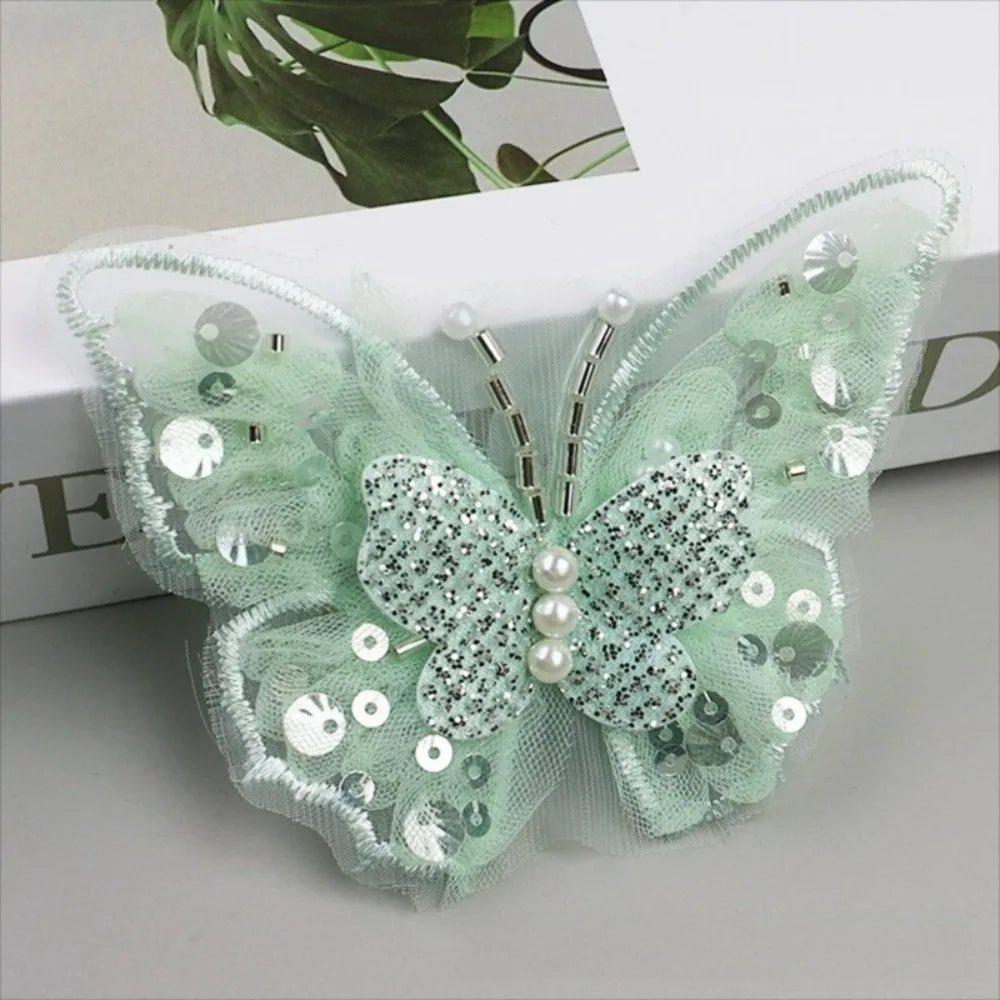 Sequin Butterfly Applique Gold DIY Clothes Embellishment Patch