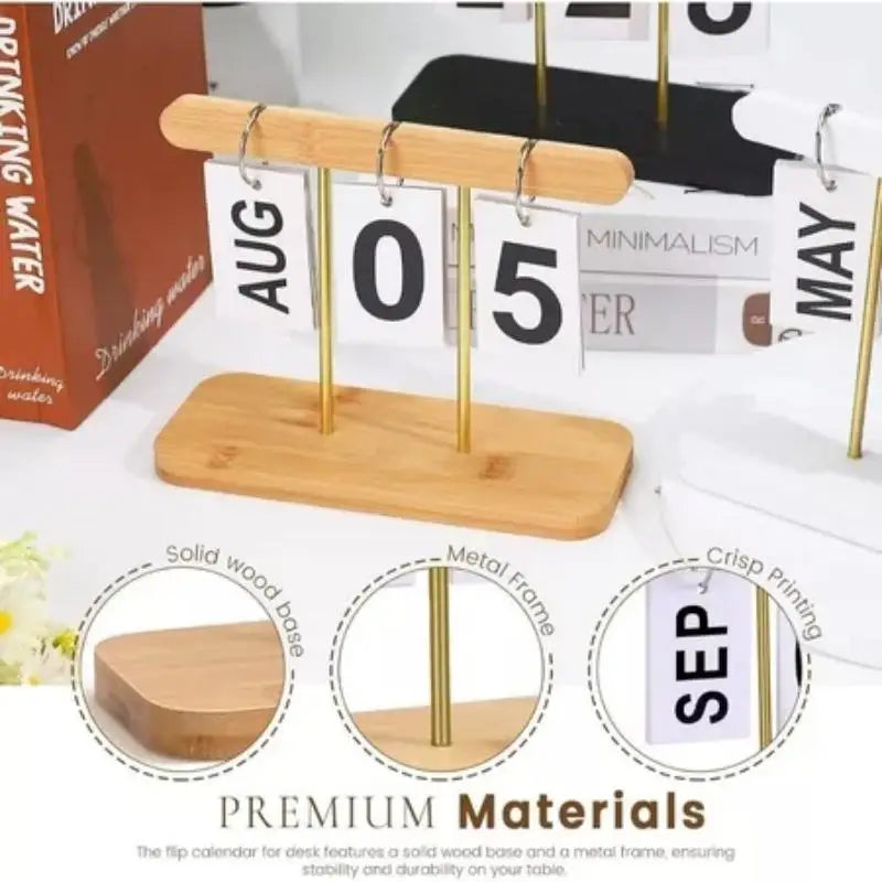 Flip Perpetual Desk Calendar – Minimalist ABS Desktop Ornament
