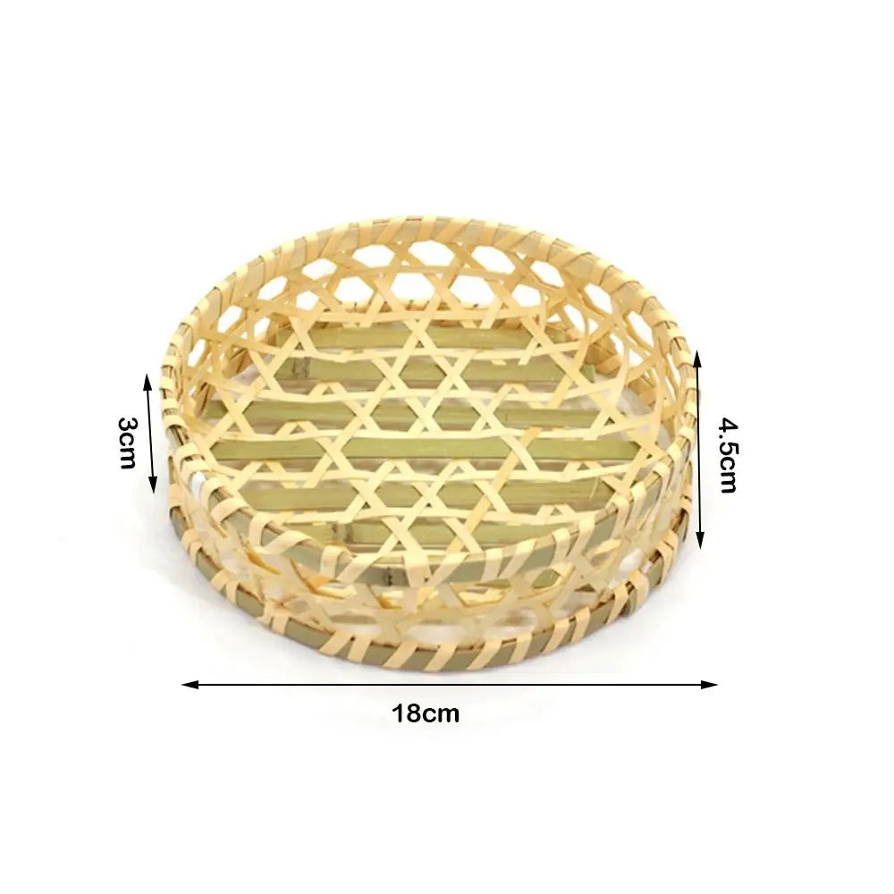 Miniature Woven Bamboo Basket – 1:12 & 1:6 Dollhouse Decor
