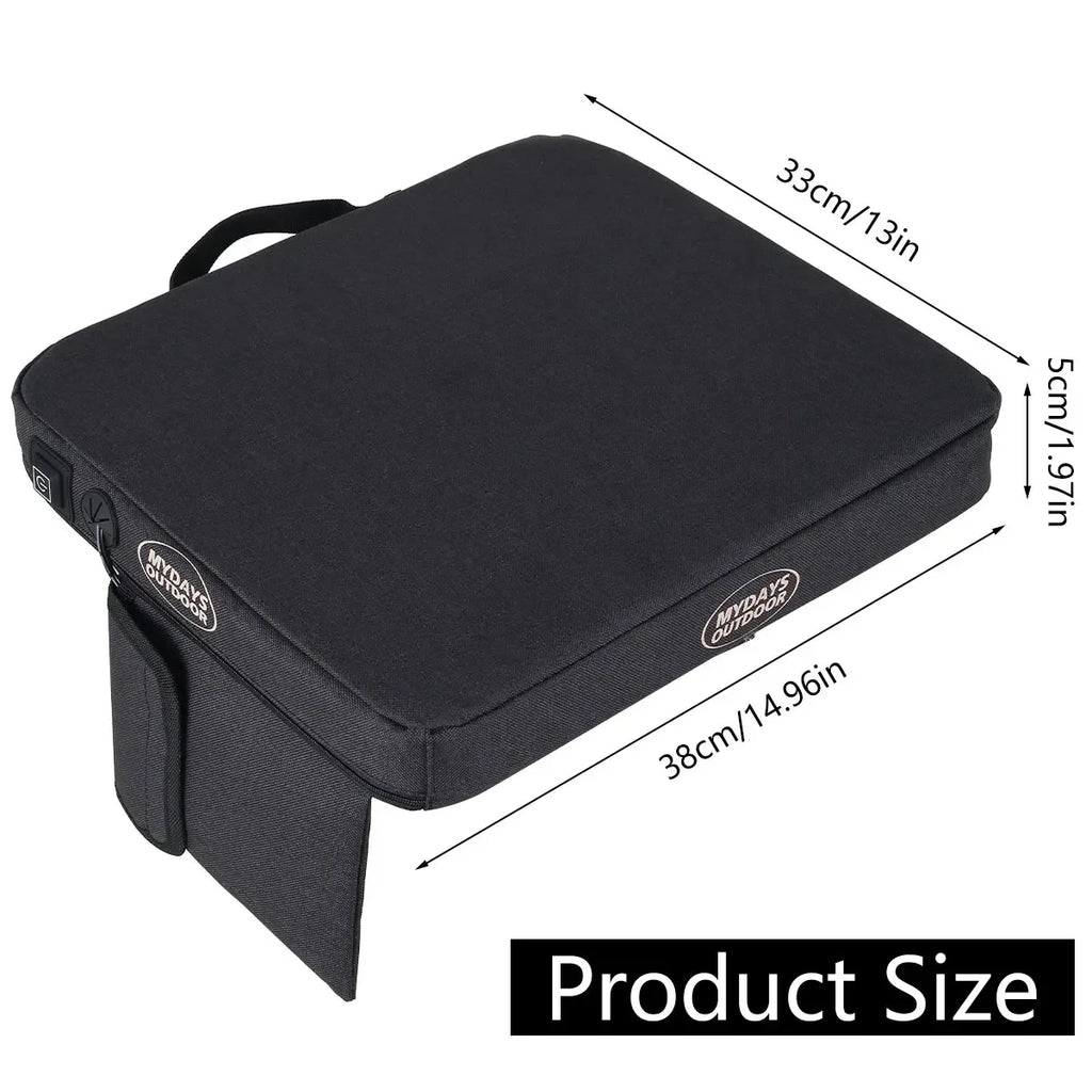 Heated Seat Cushion – 3 Heat Settings, USB, Removable Cover