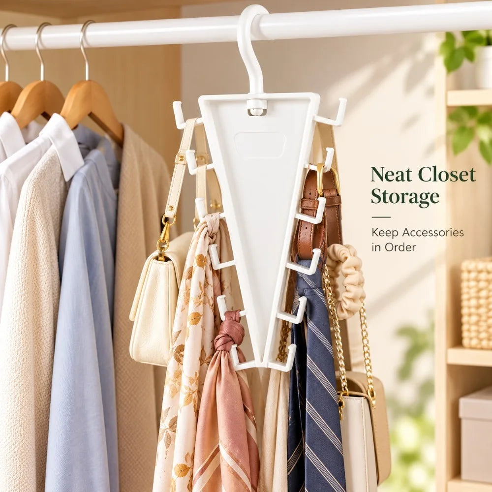 12-Hook Rotatable V-Shape Closet Hanger Organizer