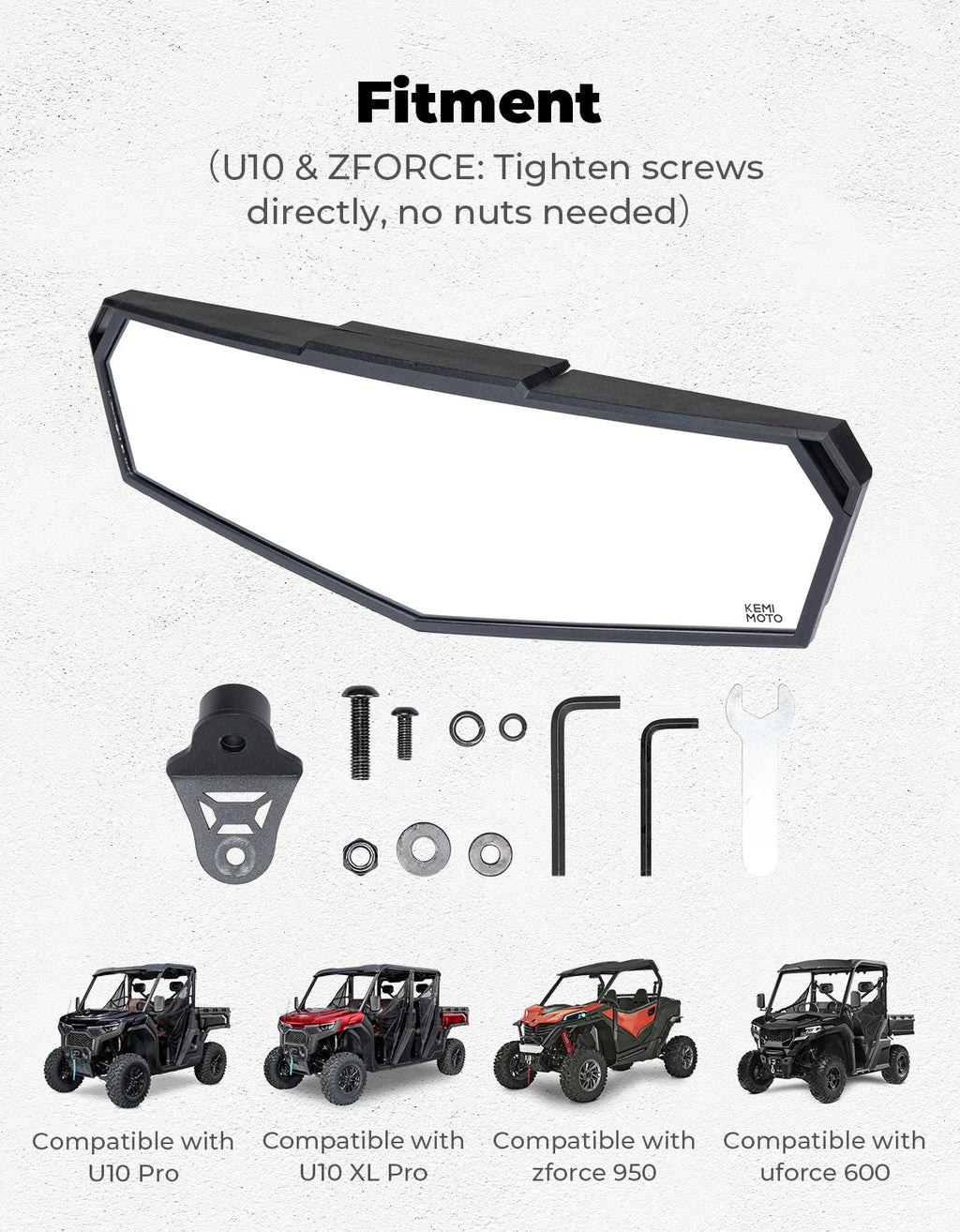 CFMOTO UFORCE ZForce 950 Center Rear View Mirror Top Mount