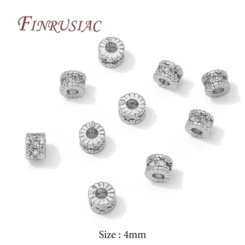 18K Gold Plated Zircon Round Spacer Beads 4mm 6mm 8mm – DIY