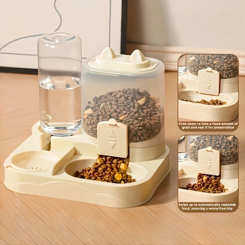 2-in-1 Automatic Cat Feeder – Dry, Wet & Water Separation