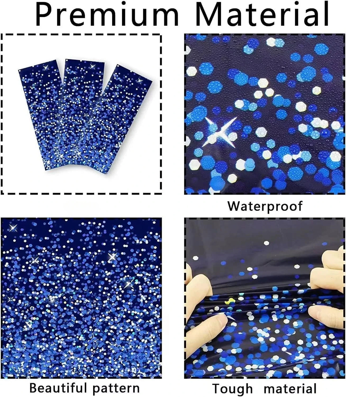 Navy Blue Silver Disposable Tablecloth 54x108" Party Decor