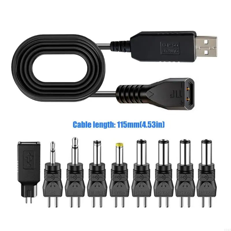 USB-A to 12V Power Converter Cable – Selectable Polarity Kit