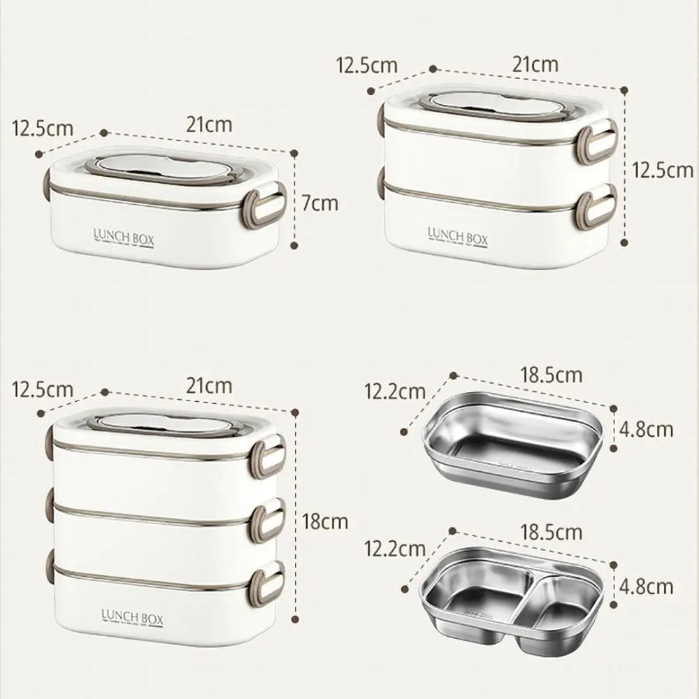 Stainless Steel Thermal Lunch Box Set – Stackable & Insulated