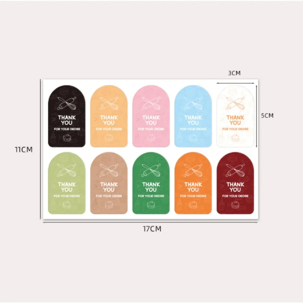 100pcs Rectangular Thank You Stickers for Gift Box & Packaging