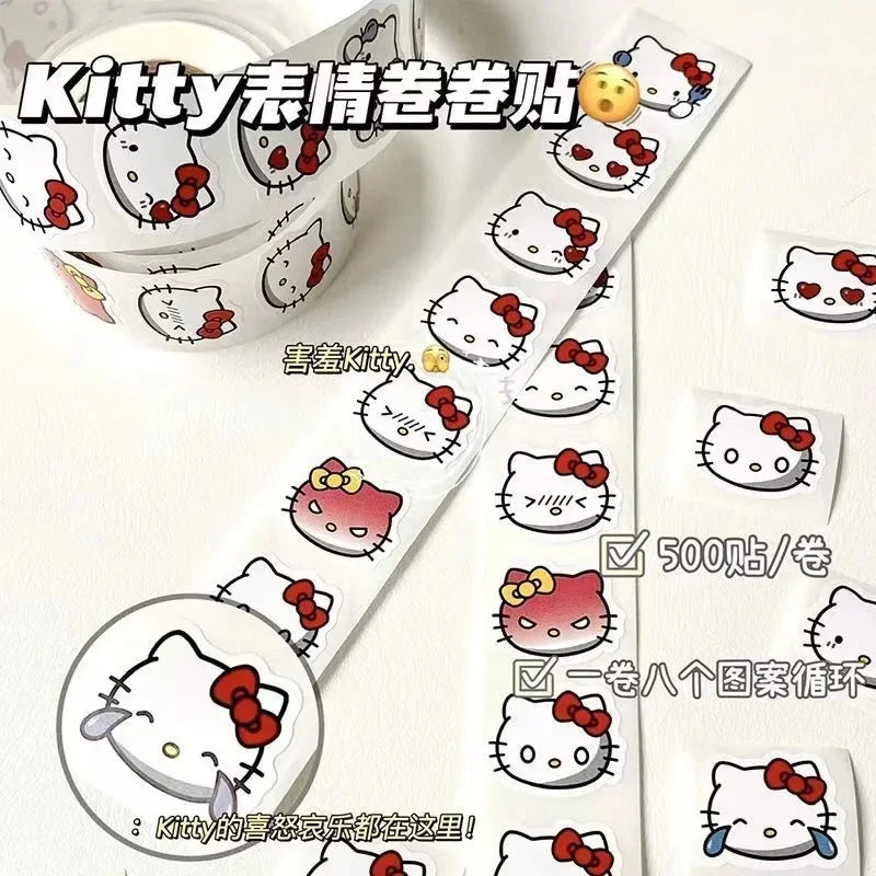 Kitty Cat Waterproof DIY Stickers 500pcs Roll | Phone Laptop