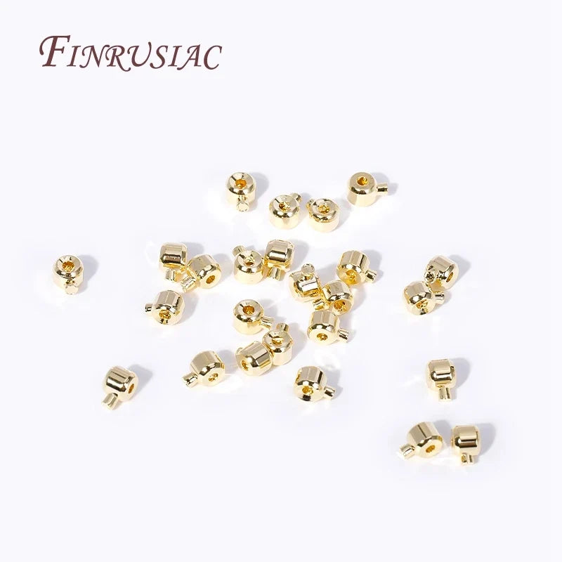 18K Gold Plated Brass Crimp End Beads | DIY Jewelry Findings
