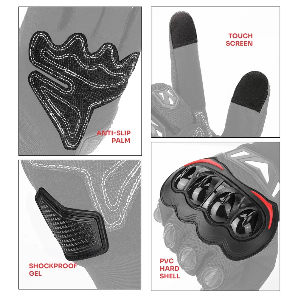 KEMITOUR Summer Motorcycle Gloves Touch Screen MTB Unisex