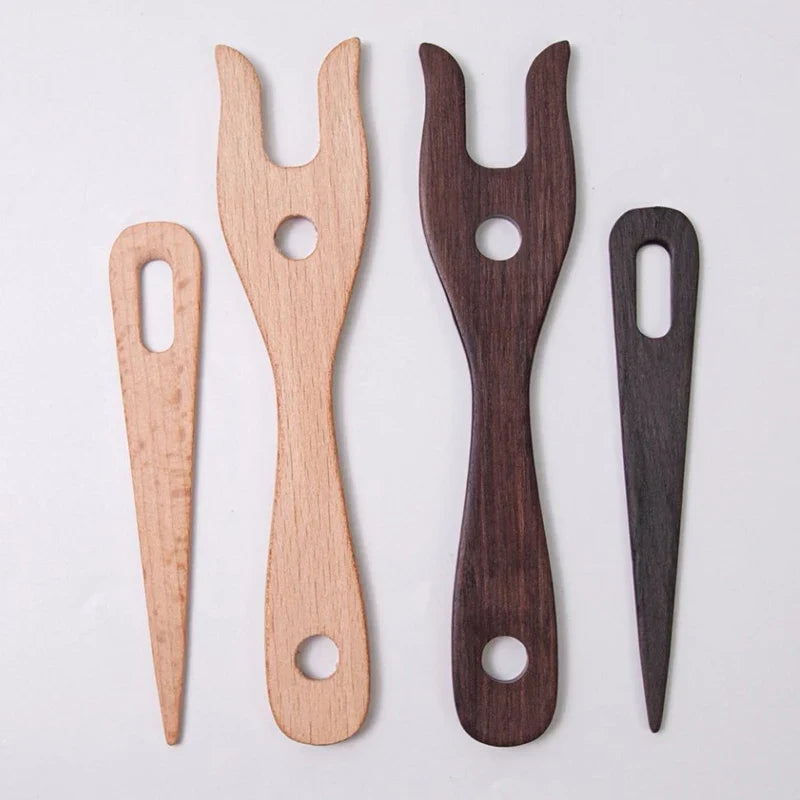 Bamboo Knitting Fork & Large Eye Needle Kit – 2-Piece Set