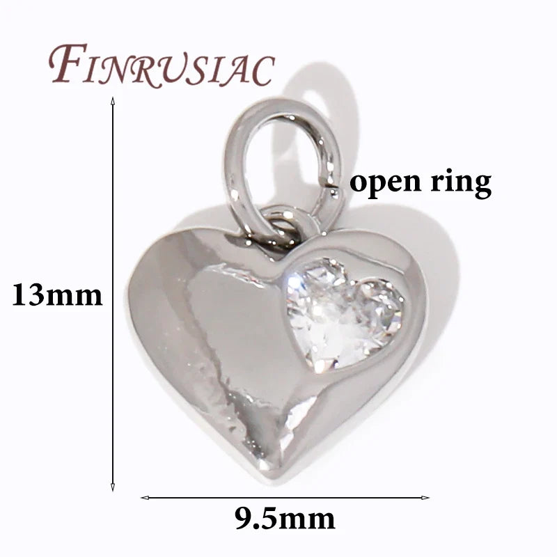 18K Gold Plated Zircon Heart Charms – DIY Jewelry Pendants