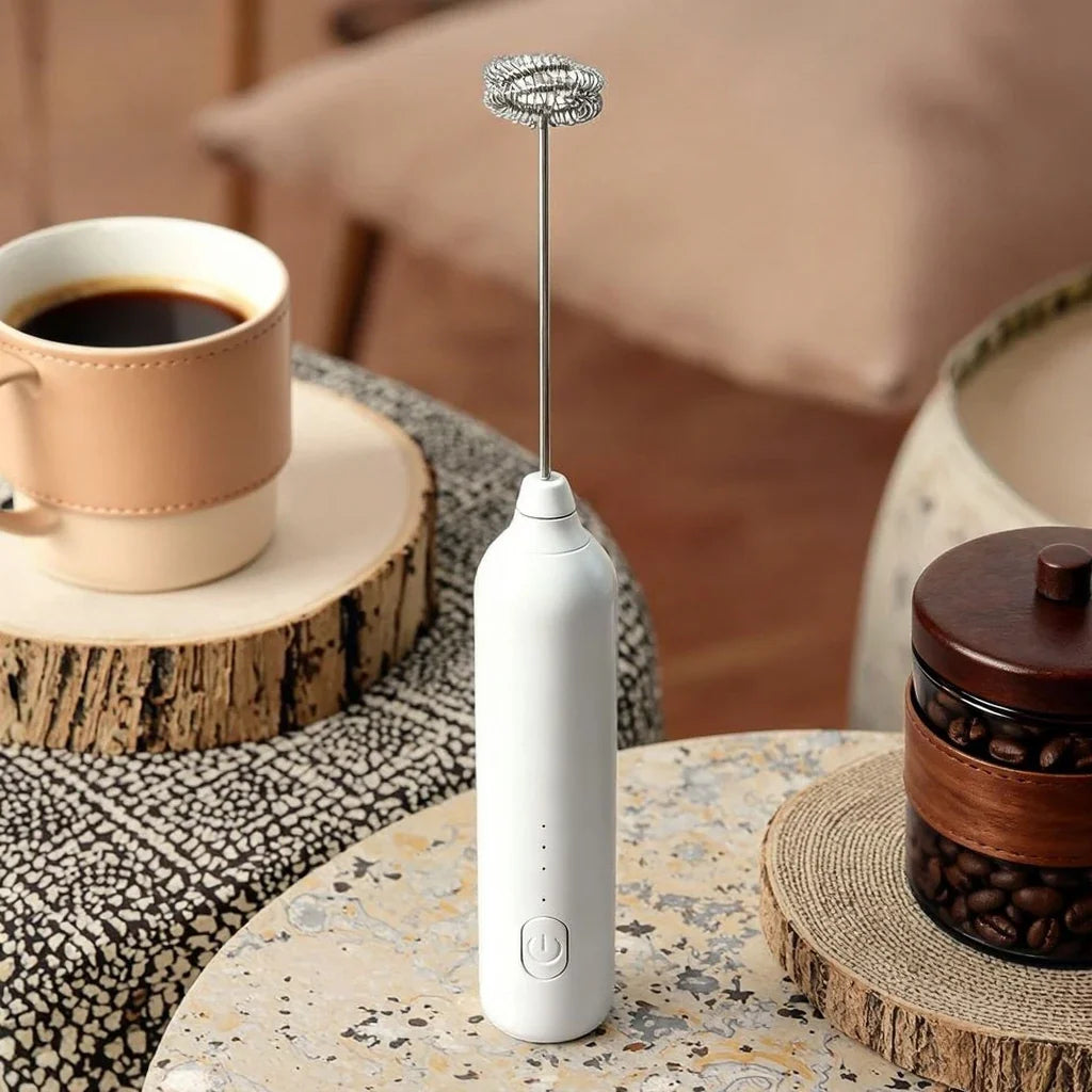 USB Rechargeable Electric Milk Frother & Coffee Whisk Mixer