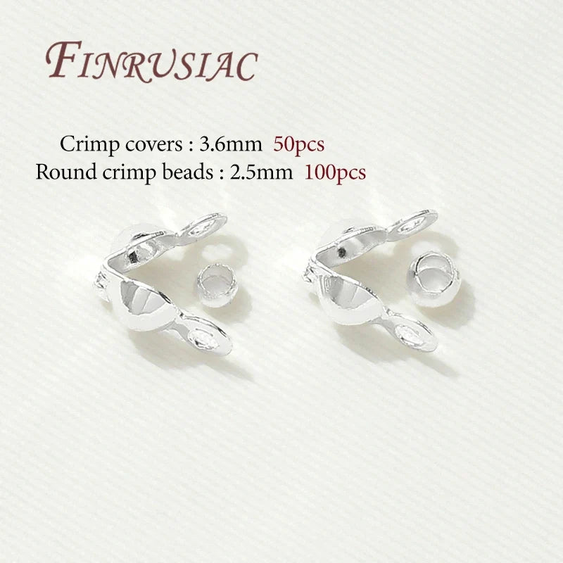 18K Gold Plated Crimp Cover Beads & Connector Clasps 100pcs