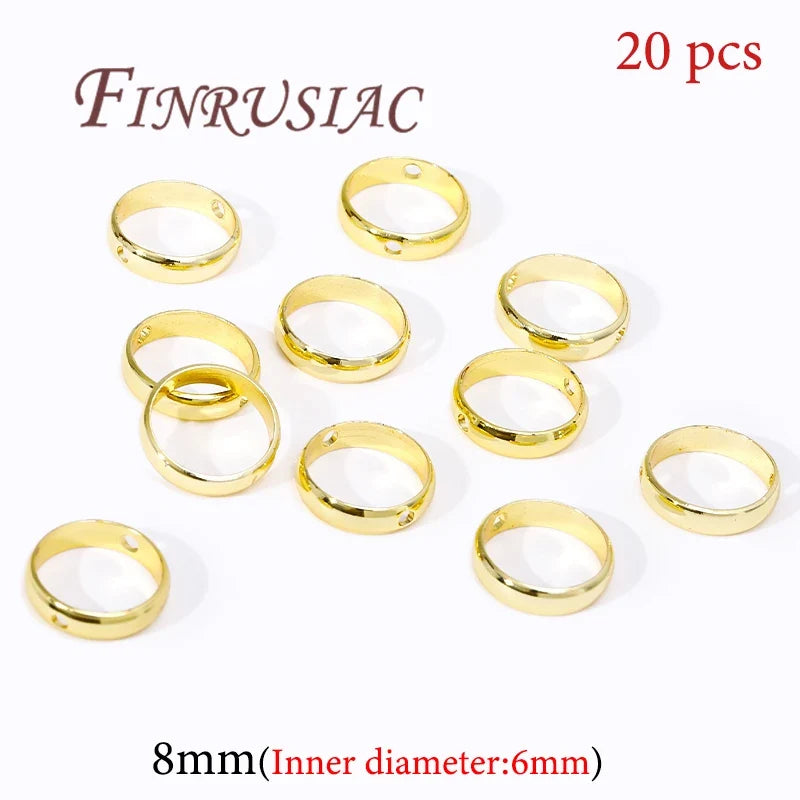 20Pcs 18K Gold Plated Bead Frames & Spacer Connectors DIY