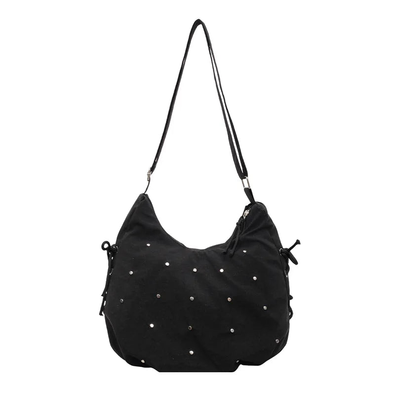 Women's Rivet Dumpling Crossbody Bag – Large Capacity Shoulder Bag