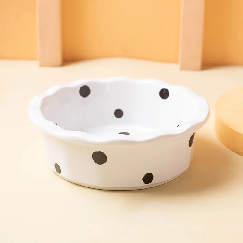 Ceramic Breakfast Bowl Polka Dot Lace – Yogurt & Cereal Bowl